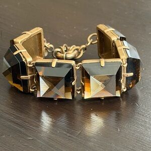 J. Crew Gold and Black Geometric Bracelet